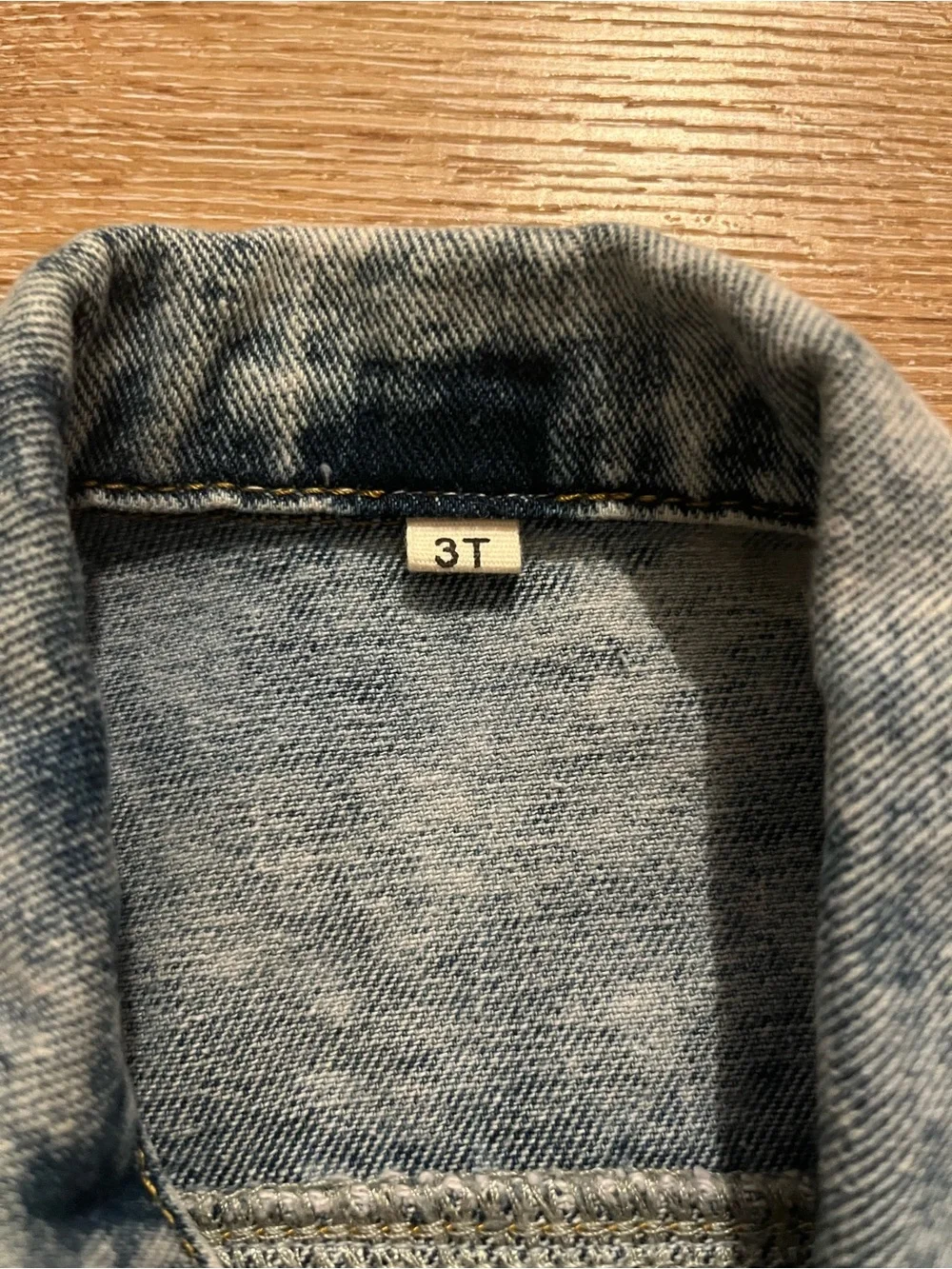 Kids Light Wash Fringe Denim Jacket - Blue